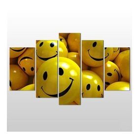 Technopa Gülen Emojiler 122x70 cm Kanvas Tablo