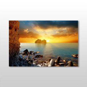 Technopa Gün Batımı Koy 120x80 cm Kanvas Tablo