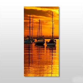 Technopa Gün Batımı Sandal 20x30 cm Kanvas Tablo