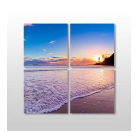 Technopa Gün Batımı ve Kumsal 100x100 cm Kanvas Tablo