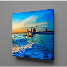 Technopa Gün Batımında Tekne Gezisi 90x90 cm Kanvas Tablo