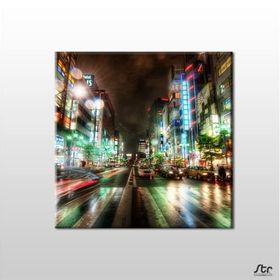 Technopa Işık Hızı Metropol 140x140 cm Kanvas Tablo