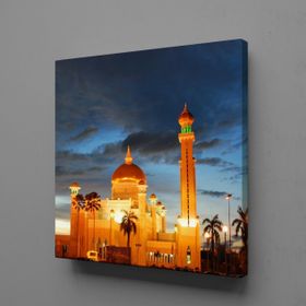 Technopa Işıklı Cami 100x100 cm Kanvas Tablo