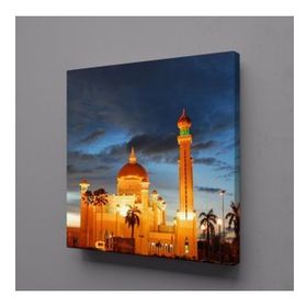 Technopa Işıklı Cami 130x130 cm Kanvas Tablo