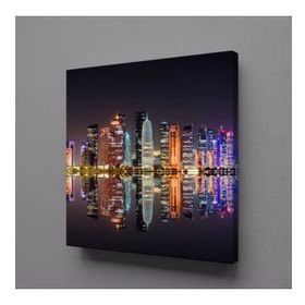 Technopa Işıklı Deniz Yansıması 70x70 cm Kare Kanvas Tablo