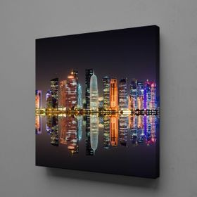 Technopa Işıklı Deniz Yansıması 70x70 cm Kare Kanvas Tablo