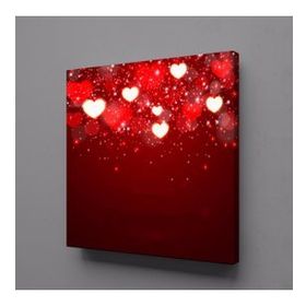 Technopa Işıklı Kalpler 25x25 cm Kanvas Tablo
