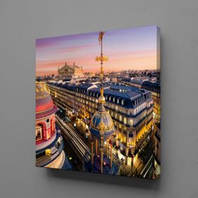 Technopa Işıklı Şehir 110x110 cm Kanvas Tablo