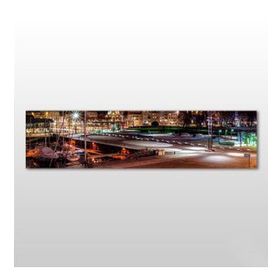 Technopa Işıklı Şehir 120x40 cm Kanvas Tablo
