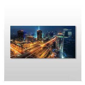 Technopa Işıklı Şehir 120x60 cm Kanvas Tablo