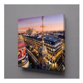 Technopa Işıklı Şehir 70x70 cm Kanvas Tablo