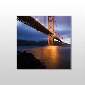 Technopa Istanbul Köprü Gece 80x80 cm Kanvas Tablo