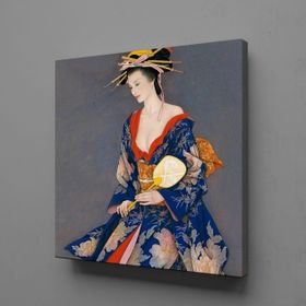 Technopa Japon Kadın Temalı 100x100 cm Kanvas Tablo