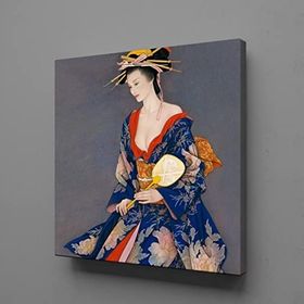 Technopa Japon Kadın Temalı 30x30 cm Kanvas Tablo