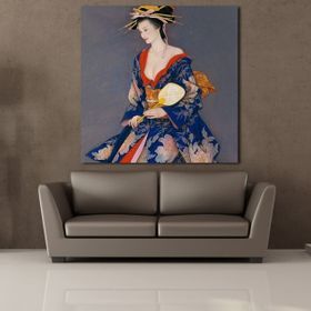 Technopa Japon Kadın Temalı 70x70 cm Kanvas Tablo