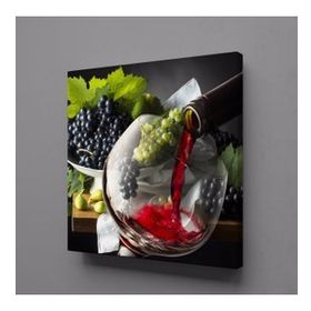 Technopa Kadehe Doldurulan Kırmızı Şarap 130x130 cm Kanvas Tablo