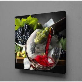 Technopa Kadehe Doldurulan Kırmızı Şarap 80x80 cm Kanvas Tablo