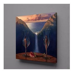 Technopa Kadehteki Kadın Erkek Dekoratif 100x100 cm Kanvas Tablo