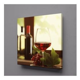 Technopa Kadehteki Kırmızı Şarap 100x100 cm Kanvas Tablo