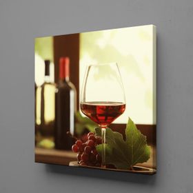 Technopa Kadehteki Kırmızı Şarap 30x30 cm Kanvas Tablo