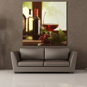 Technopa Kadehteki Kırmızı Şarap 60x60 cm Kanvas Tablo