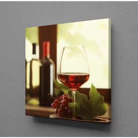 Technopa Kadehteki Kırmızı Şarap 80x80 cm Kanvas Tablo