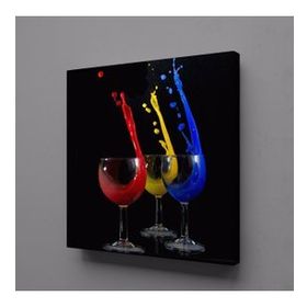 Technopa Kadehten Sıçrayan İçecekler 80x80 cm Kare Kanvas Tablo