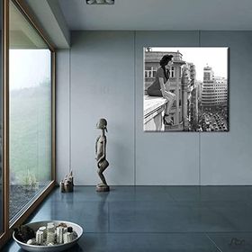 Technopa Kadın Siyah Beyaz 150x150 cm Kanvas Tablo