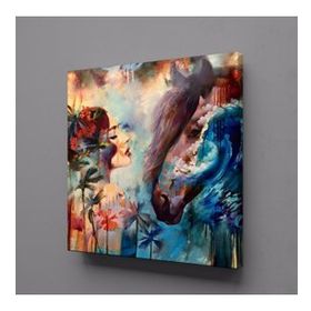 Technopa Kadın ve At 80x80 cm Kanvas Tablo