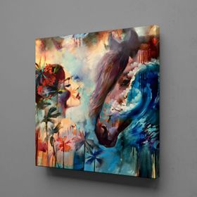 Technopa Kadın ve At 90x90 cm Kanvas Tablo