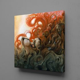 Technopa Kahverengi Aslan 110x110 cm Kanvas Tablo