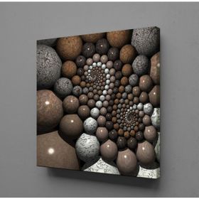 Technopa Kahverengi Gri Taşlar 130x130 cm Kanvas Tablo