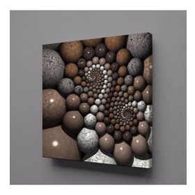 Technopa Kahverengi Gri Taşlar 130x130 cm Kanvas Tablo
