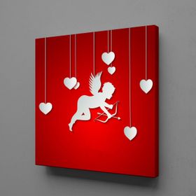 Technopa Kalpli Beyaz Melek 50x50 cm Kanvas Tablo