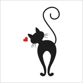 Technopa Kalpli Kedi 30 cm Folyo Duvar Stickerı