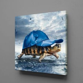 Technopa Kaplumbağa 90x90 cm Kanvas Tablo