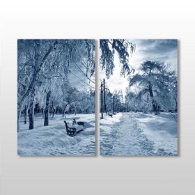 Technopa Kar Manzarası 40x30 cm Kanvas Tablo