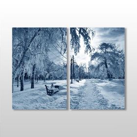 Technopa Kar Manzarası 40x30 cm Kanvas Tablo