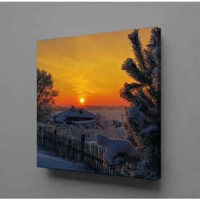 Technopa Karlı Bir Gün Doğumu 80x80 cm Kanvas Tablo