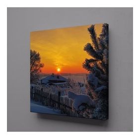 Technopa Karlı Bir Gün Doğumu 80x80 cm Kanvas Tablo