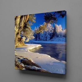 Technopa Karlı Manzara 120x120 cm Kanvas Tablo