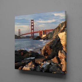 Technopa Kayalıklar Arasında Köprü 80x80 cm Kanvas Tablo