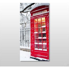 Technopa Kırmızı Telefon Kulübesi 140x210 cm Kanvas Tablo