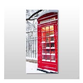 Technopa Kırmızı Telefon Kulübesi 80x120 cm Kanvas Tablo