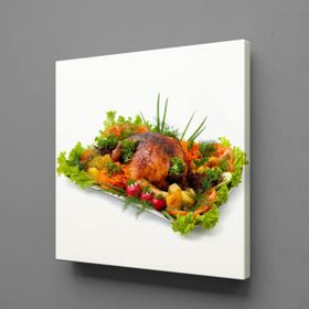 Technopa Kızarmış Tüm Tavuk Kare 80x80 cm Kanvas Tablo
