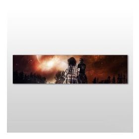 Technopa Kızıl Gökyüzü 120x40 cm Kanvas Tablo