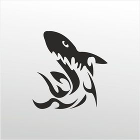Technopa Köpek Balığı Desen 50 cm Folyo Duvar Stickerı