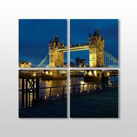 Technopa Köprü Gece 110x110 cm Kanvas Tablo