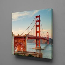 Technopa Köprü Kırmızı 40x40 cm Kanvas Tablo