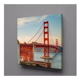Technopa Köprü Kırmızı 80x80 cm Kanvas Tablo
